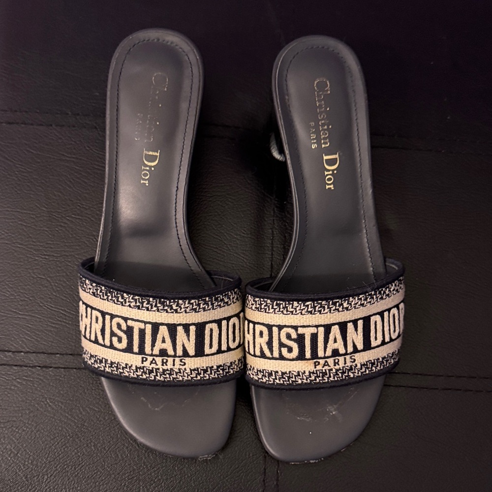 Dior Women's Black and Beige Sandals